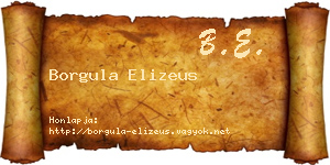 Borgula Elizeus névjegykártya